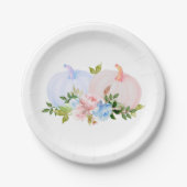 Pumpkin Gender offenbart rosa blauen Herbst Pappteller (Vorderseite)