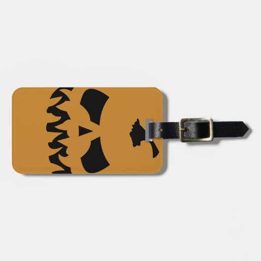 Pumpkin-Gepäckanhänger mit Ledergurt Gepäckanhänger (Vorderseite horizontal)