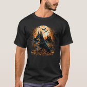 Pumpkin German Shepherd-Kostüm für den deutschen S T-Shirt (Vorderseite)
