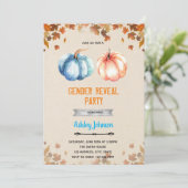 Pumpkin Geschlecht Dusche Einladung (Stehend Vorderseite)