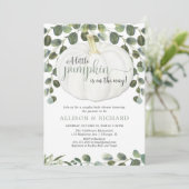 Pumpkin geschlechtsneutrale Paare Babydusche Einladung (Stehend Vorderseite)