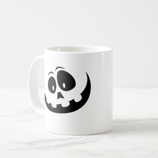 Pumpkin-Gesicht bestickt Kaffeetasse (Vorderseite Links)