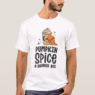 Pumpkin Gewürz A-Saurus Rex Niedlich Fall Dinosaur T-Shirt