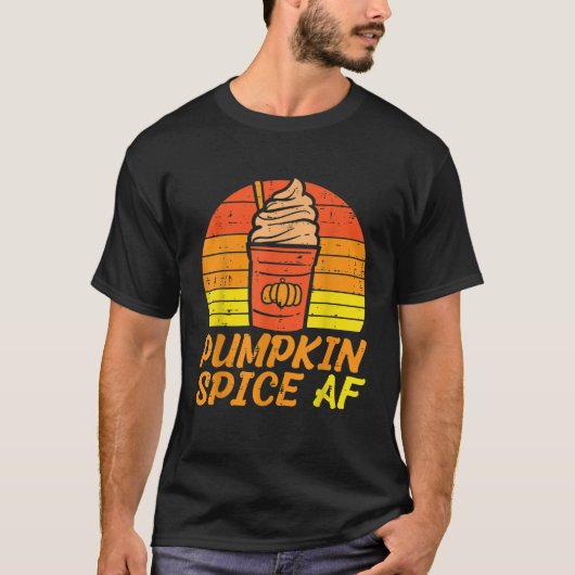 Pumpkin Gewürz AF Retro Halloween Fall Frauen Hu T-Shirt (Vorderseite)