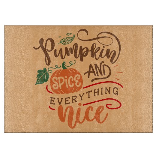 Pumpkin Gewürz Alles Gute Erntedank Geschenk Schneidebrett (Vorderseite)