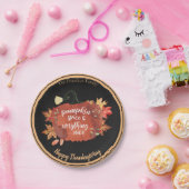 Pumpkin Gewürz & Alles Gute Erntedank Schwarz Pappteller (Party)