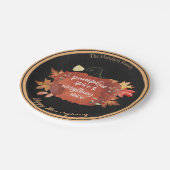 Pumpkin Gewürz & Alles Gute Erntedank Schwarz Pappteller (Schrägansicht)