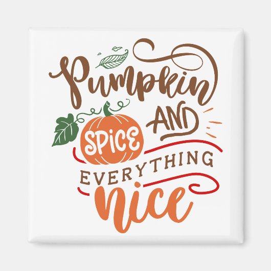 Pumpkin Gewürz & Alles Gute Fall Design Magnet (Vorne)