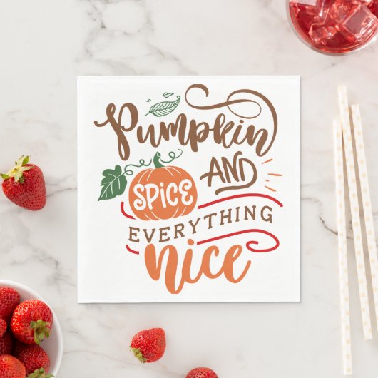 Pumpkin Gewürz & Alles Gute Fall Design Serviette (Beispiel)