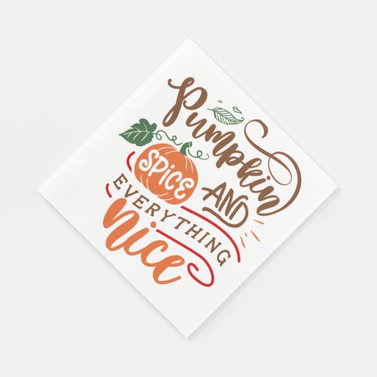 Pumpkin Gewürz & Alles Gute Fall Design Serviette (Ecke)