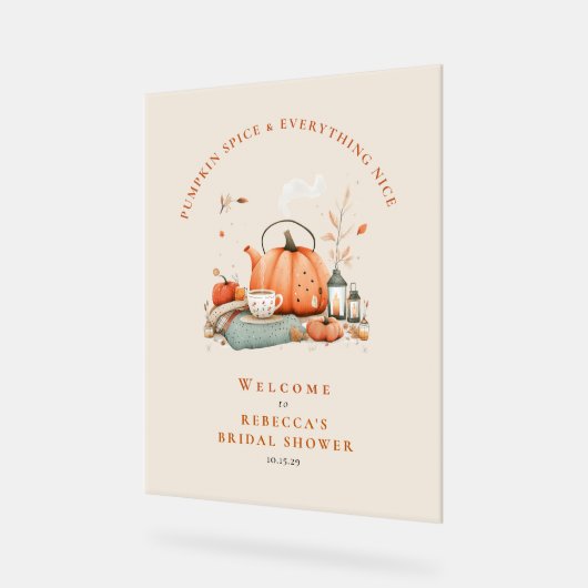 Pumpkin Gewürz & Alles Gute - Herbstfohlen Acrylschild (Winkel)