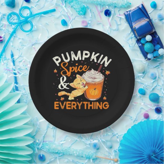 Pumpkin Gewürz Alles Katze Lover Classic Pappteller (Party)