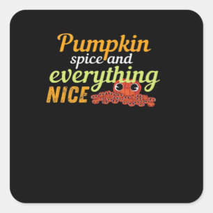 Pumpkin Gewürz & Alles Nette Halloween Basic De Quadratischer Aufkleber