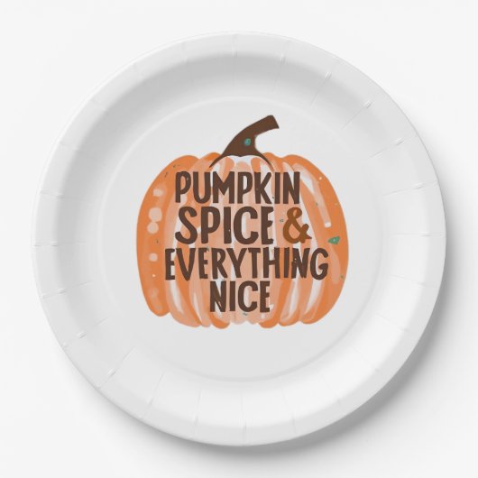 Pumpkin Gewürz & Alles Nette Slogan & Quo Pappteller (Vorderseite)