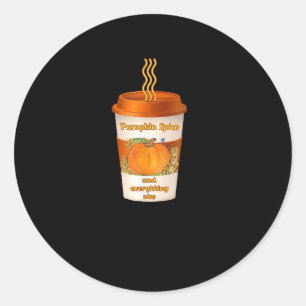 Pumpkin Gewürz & Alles Nizza Fall farbenfroher Kof Runder Aufkleber