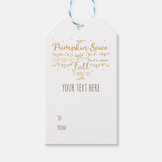 Pumpkin Gewürz & Alles Nizza Fall Geschenkanhänger (Vorderseite)