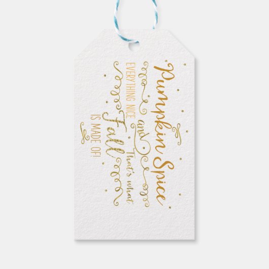 Pumpkin Gewürz & Alles Nizza Fall Geschenkanhänger (Rückseite)