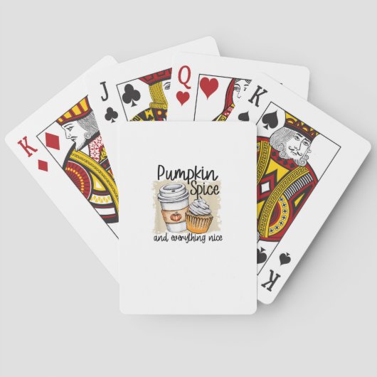 Pumpkin Gewürz & Alles Nizza Fall Latte-Kaffee Spielkarten (Rückseite)