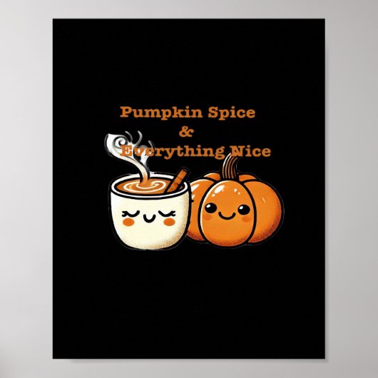 Pumpkin Gewürz & Alles Nizza - Herbst Poster (Vorne)