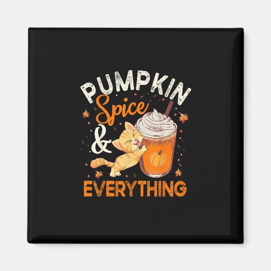 Pumpkin Gewürz Alles Shirt Cat Lover Niedlich Autu Magnet (Vorne)