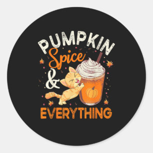 Pumpkin Gewürz Alles Shirt Cat Lover Niedlich Autu Runder Aufkleber