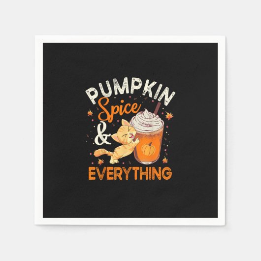 Pumpkin Gewürz Alles Shirt Cat Lover Niedlich Autu Serviette (Vorderseite)