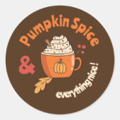 Pumpkin Gewürz Doodle Orange Tasse Brown Stickers (Vorderseite)