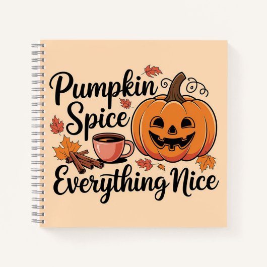 "Pumpkin Gewürz & Everything Nice" Autumn Grafik Notizblock (Vorderseite)