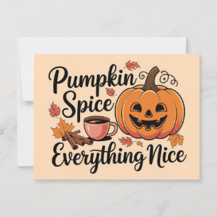 "Pumpkin Gewürz & Everything Nice" Autumn Grafik Postkarte