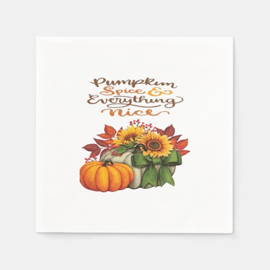 Pumpkin Gewürz & Everything Nice Slogan Vibes Serviette (Vorderseite)