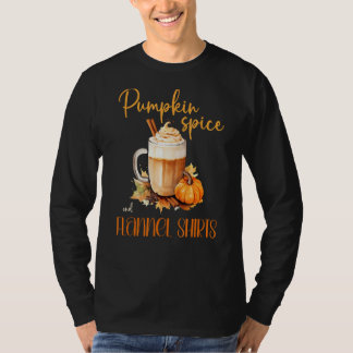 Pumpkin Gewürz & Flannels niedlich Herbst rustikal T-Shirt