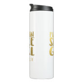 Pumpkin Gewürz Girl Individuelle Name Thermal Tumb Thermosbecher (Nach rechts gedreht)