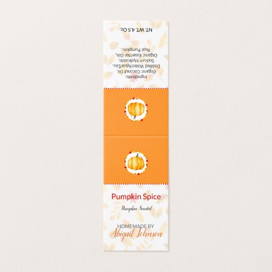 Pumpkin Gewürz hausgemachte Bath & Body Label | Ta (Außenseite Aufgefaltet)