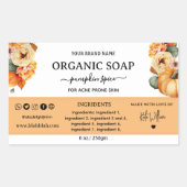 Pumpkin Gewürz hausgemachte Seife Etikett Rectangl Rechteckiger Aufkleber (Vorderseite)