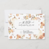 Pumpkin Gewürz Herbst Blätter Hochzeit RSVP Karte (Vorderseite)