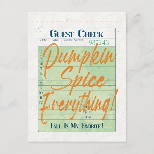 Pumpkin Gewürz Herbst Karo-Kaffeetasse Postkarte (Vorderseite)