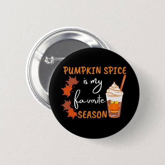 Pumpkin Gewürz Herbst Saison Herbst Button (Vorne & Hinten)