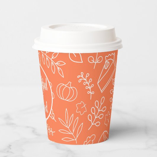 Pumpkin Gewürz Herbst Urlaub Papier Tasse Pappbecher (Links)