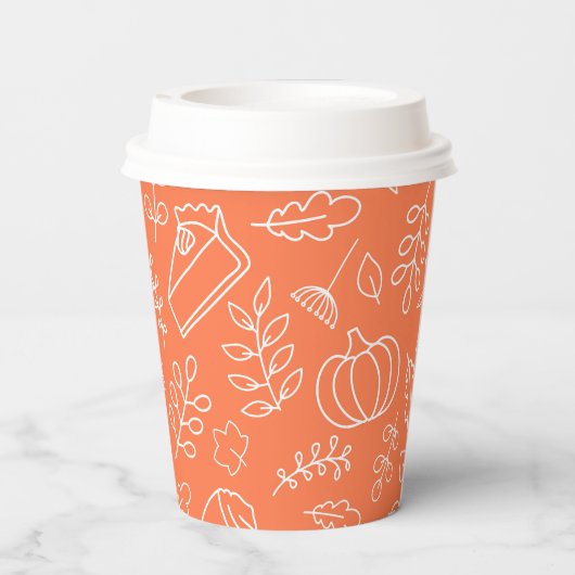 Pumpkin Gewürz Herbst Urlaub Papier Tasse Pappbecher (Rückseite)