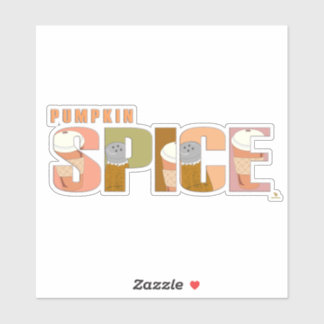 Pumpkin Gewürz Herbst Word Spaß Zeit Aufkleber