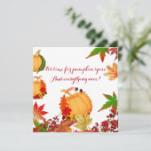 Pumpkin Gewürz Herbstfarben Rote Berry Maple Blätt Karte (Stehend Vorderseite)