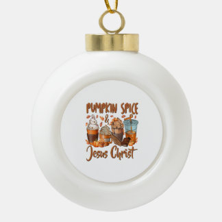 Pumpkin Gewürz Jesus Christus Keramik Kugel-Ornament