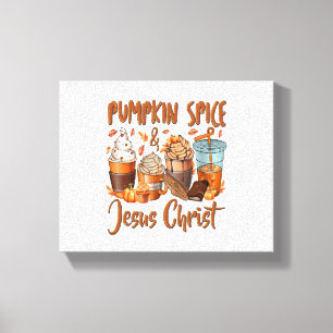 Pumpkin Gewürz Jesus Christus Leinwanddruck