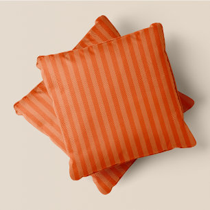Pumpkin Gewürz-JJJ Orange & Dunkelorange Streifen Kissen