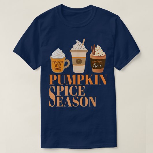 Pumpkin Gewürz-Kaffee Latumn Herbst Saison Coff T-Shirt (Design vorne)