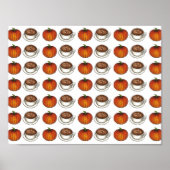 Pumpkin Gewürz-Kaffee Latumn Poster Wall Art (Vorne)