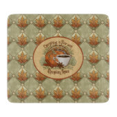 Pumpkin Gewürz Kaffeekunst und Herbst Blätter Must Schneidebrett (Vorderseite)