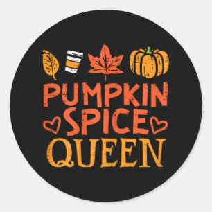 Pumpkin Gewürz Königin Spaß Herbst Saison Frauen G Runder Aufkleber