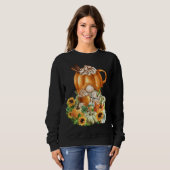 Pumpkin Gewürz Latte Blätter Niedliche Gnome - Hap Sweatshirt (Vorne ganz)