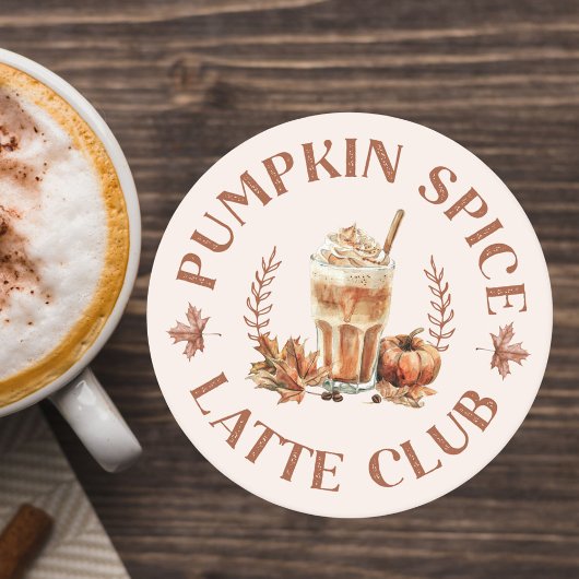 Pumpkin Gewürz Latte Club Herbst Herbst Runder Pappuntersetzer